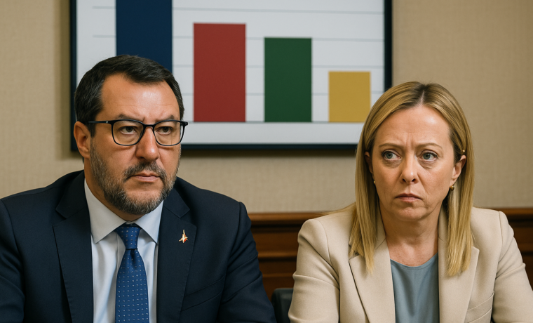 Sondaggi: coalizione di centrodestra scende al 43,2%, emergono nuove formazioni