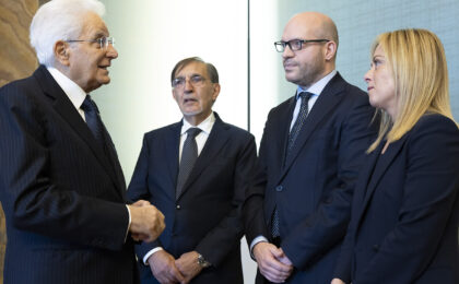 Ignazio La Russa e Lorenzo Fontana durante un evento ufficiale
