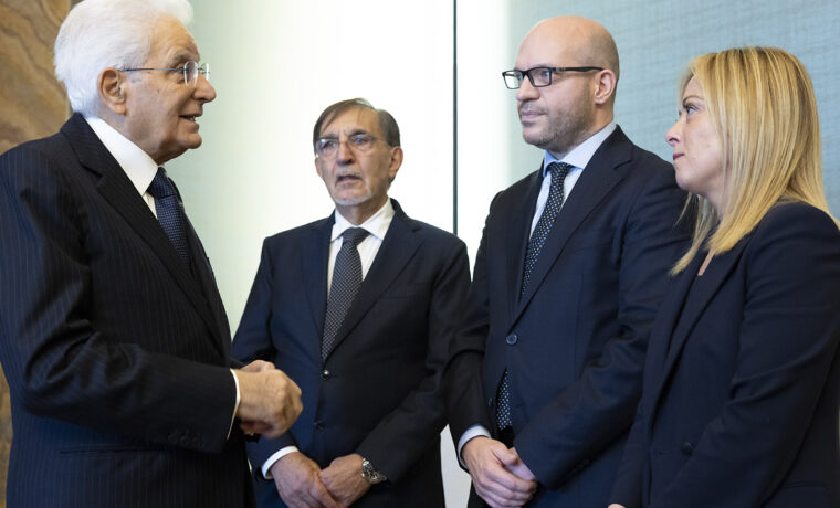 Ignazio La Russa e Lorenzo Fontana durante un evento ufficiale