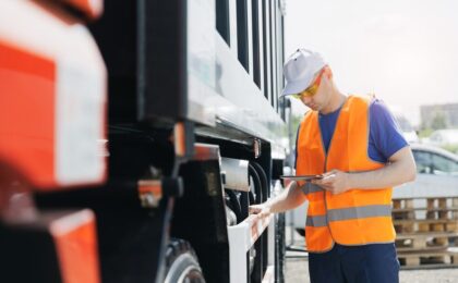 Immagine di un camion in movimento