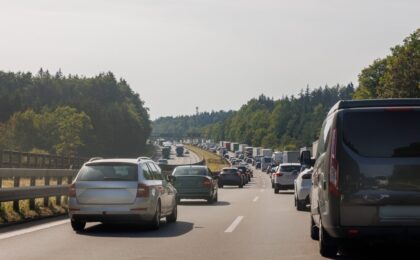 Traffico intenso durante l'esodo estivo