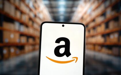 Logo di Amazon con focus su cloud e intelligenza artificiale
